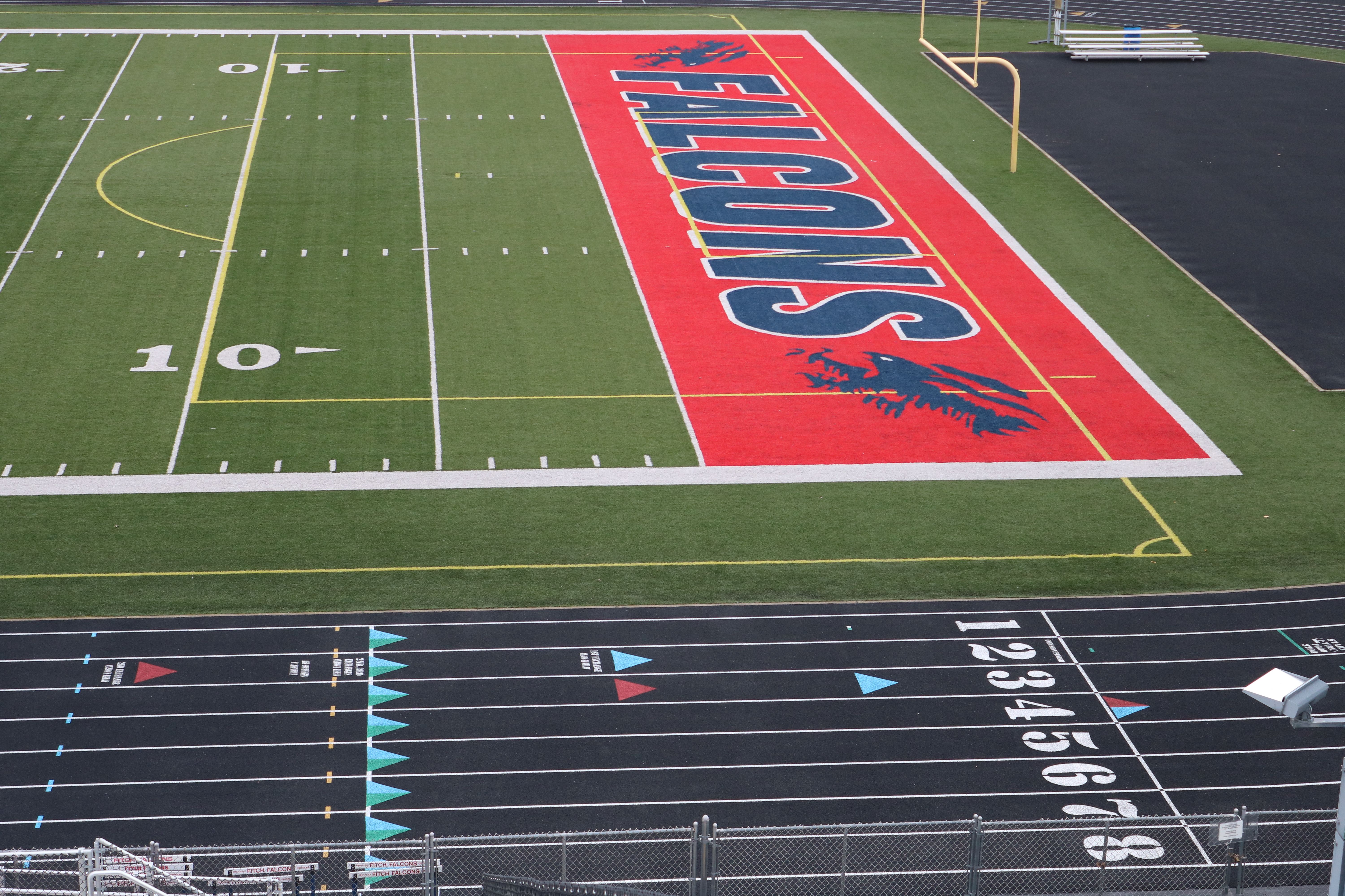 Track 100 M Finish Line From Home Stands